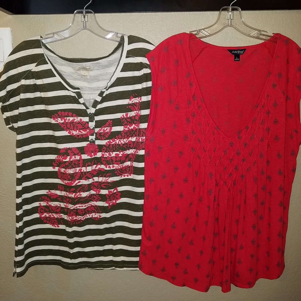 Lucky Brand ☆ Lot of (2) Tees ☆ SZ Lg